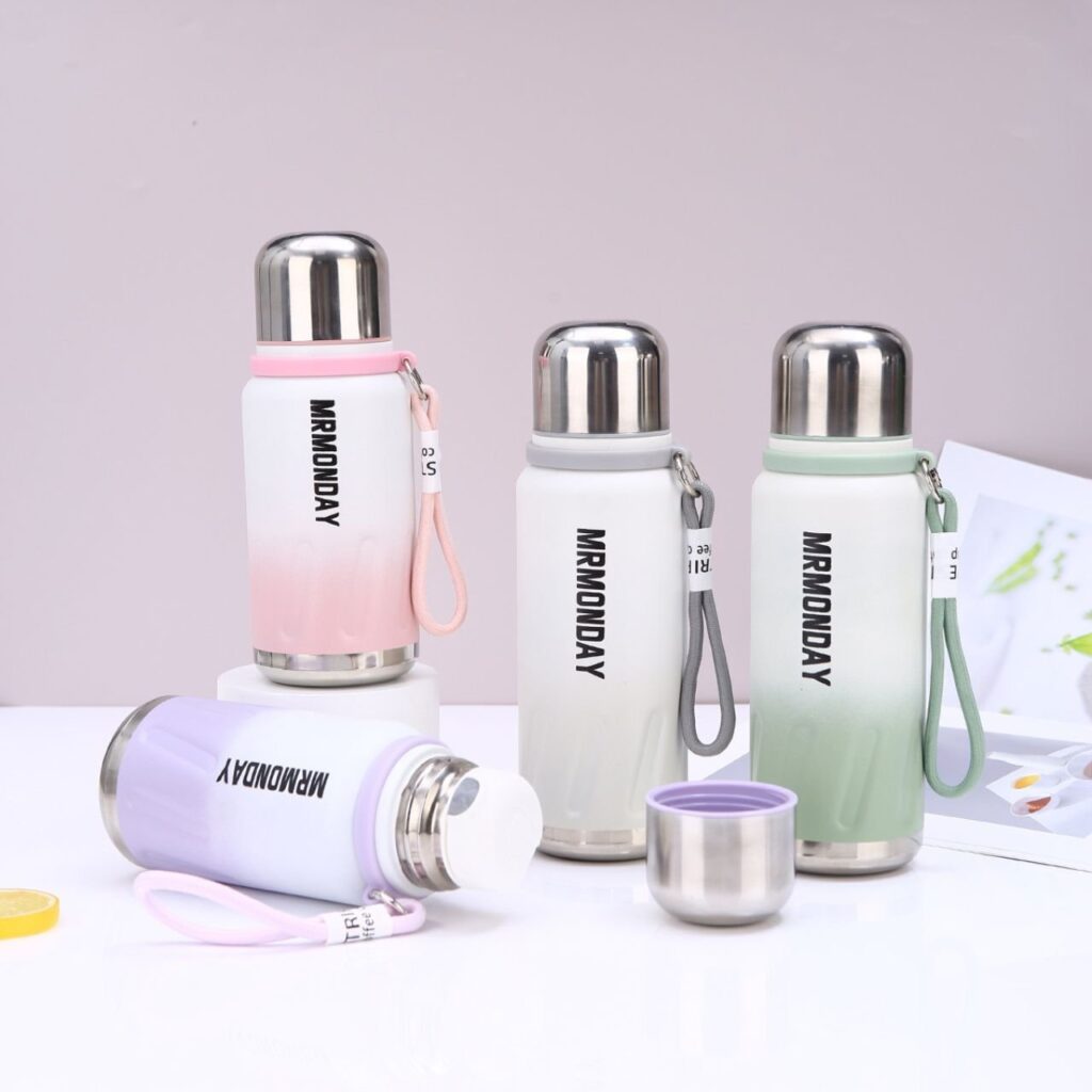 Stainless Steel Thermos Flask with Infuser | Portable & Leakproof | Dual Shade | 600 ML | Assorted Colors | Box Packing