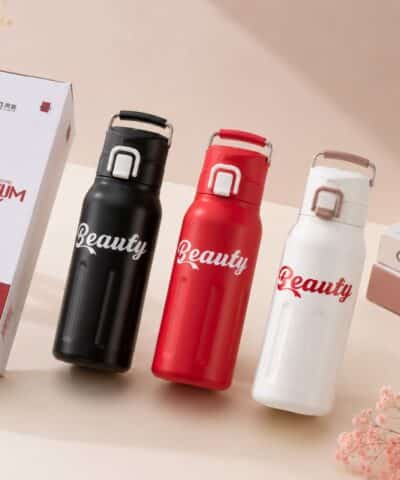Insulated Stainless Steel Sports Water Bottle 680ml — Leakproof Push-Lock Lid & Double-Wall Vacuum Insulation